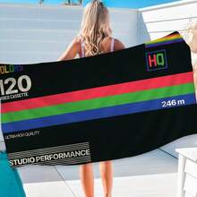1pc VHS Logo Big Microfiber Beach Towels Quick Dry Towel Sand Beach Towels Pool Towel For Travel Swim Pool Yoga - A - View 4