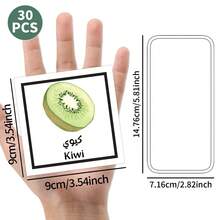 30张以水果为主题的阿拉伯语学习闪卡，视觉卡片，适用于伊斯兰教育礼品和学校互动描摹练习，阿拉伯语词汇卡，初学者语言学习工具，斋月礼物 - A - 查看 2