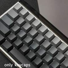 134键PBT渐变灰色侧印键帽套装，OEM高度，兼容MX轴，适用于游戏机械键盘 - 灰色漸變 - 查看 2