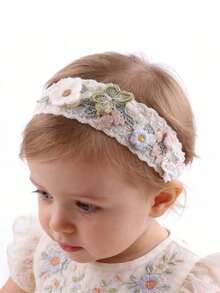 3个婴儿花朵蝴蝶结发带，可爱甜美 - 彩色 - 查看 8