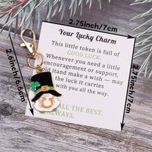 4pcs/8pcs Green Leprechaun Keychains, St. Patrick's Day Gifts. Includes Pocket Hug Card, Encouragement Card, Holiday Greeting Card. Ideal Gift For Family, Friends, Lovers, Classmates. Wishing You Good Luck And All The Best. - Multicolor - View 4