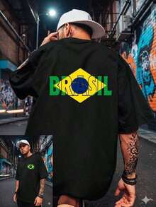 Unisex 2026 Brazil World Cup T-Shirt | Brazilian Flag Shirt, Brasilcore Streetwear, Premium Fan Shirt - 黑色 - 查看 4