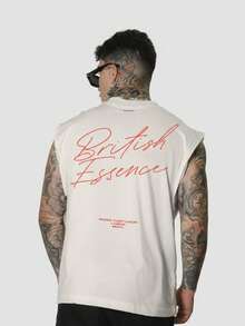 DMUNIZ Oversized Crew Neck Tank Top Streetwear British Essence London Brazil New Release 100% Cotton - 奶油 - 查看 1