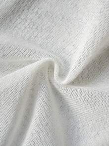 女士V领针织罩衫，夏季无袖轻薄披肩外套 - 白色 - 查看 9