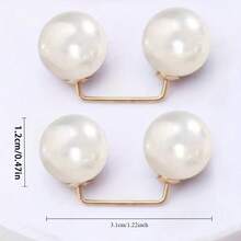 2pcs Pearl Jeans Ankle Clip, Chest Anti Light Needle, Anti Stepping Slipper Buckle, Pants Length Adjuster ﻿ - Multicolor - View 2