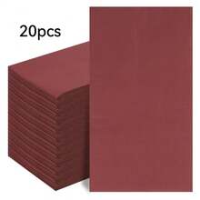 20pcs/40pcs/60pcs 2-Ply Soft Long Wavy Burgundy Napkins, Unfolded Size 33cm X 39cm, For One-Time Party Lunch, Guest Towels, Decorative Paper, Birthday Decoration, Wedding Anniversary, Graduation Party Decor - Burgundy - View 16