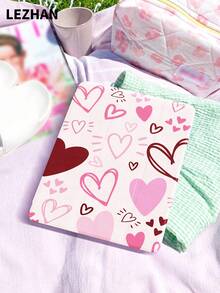 1个涂鸦线条爱心图案平板保护套，带笔槽，防摔，三折支架保护壳，兼容10.2英寸、11英寸（2021/2020/第十代）、（A16）11英寸（第十一代/2025）、第八/第九/第十代、Galaxy Tab A8 10.5英寸（2022）、Matepad 10.4英寸/Tab，支持睡眠/唤醒功能，浪漫个性化礼物 - 彩色 - 查看 3