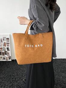 Large-Capacity Casual And Simple Handbag, 2026 New Model, Retro And Versatile Style, Women's Bag - Brown - View 8