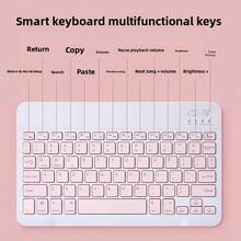 Kit Teclado y Mouse Bluetooth Pastel para Chicas | Teclado Ultra Delgado Silencioso con Teclas Cuadradas | Recargable, Compatible con 3 Sistemas y Todos los Dispositivos - Negro - Ver 4