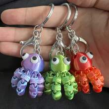 3pcs Cute Octopus Keychain, Movable Joint Octopus Model Ornament - Outdoor Display - Gift Exchange - Valentine's Day, Christmas, Halloween, Easter Gift - Multicolor - View 4