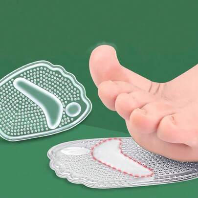 2pcs/Set Summer New Invisible Forefoot Pads, Anti-Slip, Comfortable Massage, Washable Silicone Forefoot Pads Suitable For Sandals, Shoes, High Heels