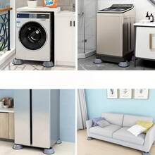 1/2/4 miếng đệm lót máy giặt - Chống sốc, chống trượt, bề mặt kim loại, đế ổn định, phù hợp cho máy giặt và máy sấy, hoạt động êm ái, bảo vệ sàn nhà, lý tưởng cho phòng giặt. Với thiết kế giác hút, tăng cường độ ổn định cho tủ lạnh, máy giặt và các thiết bị khác, cải thiện hiệu quả chống trượt và giảm sốc. Miếng đệm lót máy giặt | Miếng đệm chống trượt đa năng cho tủ lạnh, chất liệu nhựa. - tấm lót giảm tiếng ồn máy giặt - Xem 6