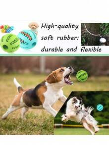 1 pieza Juguete interactivo elástico para perros de color aleatorio, accesorio de bola de goma para cuidado dental y alimentación de mascotas - Multicolor - Ver 6