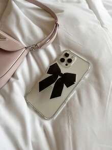 3D Bow Transparent Silicone Phone Case For IPhone 15 14 Pro Max 13 12 11 XR X XS 7 Plus SE 3, Anti-Drop Soft Clear Protective Cover - Multicolor - View 4