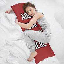 Custom Body Pillow Upload Your Photo/Text/Art, Personalized Long Pillowcase, Couples, Anime Fans, Birthday/Wedding Keepsake, Brown, 20x54 - 黑色 - 查看 5