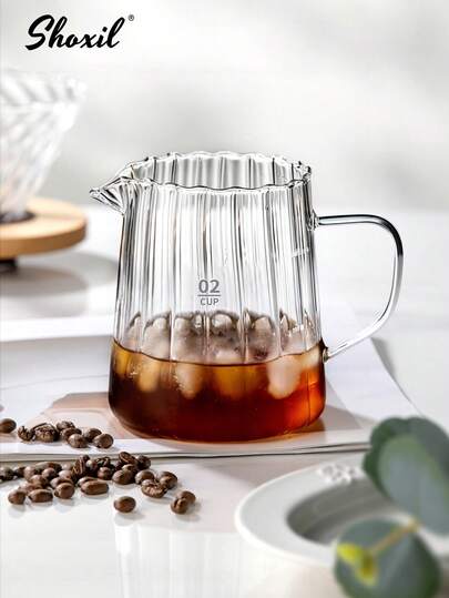 shoxil 1pc Hand Drip Coffee Pot, Coffee Tools, Coffee Filter Cup, Glass Water Bottle, Glass Coffee Filter Funnel, With Wooden Base Stand, Suitable For Home Or Office Use