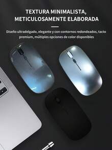 2 piezas Ratón inalámbrico de computadora silencioso de 2.4 GHz con receptor USB BT5.0/3.0, mouse Bluetooth portátil recargable de 4000 DPI - Tipo de Enchufe A USA (110-127V) - Ver 12