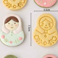 Classic Design, Rounded Cute Silhouette Floral Dress Pattern, Clear Embossed Texture, Suitable For Royal Icing Painting, Creating Healing Macaron Colors - View 6