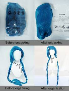 Tóc giả cosplay màu xanh da trời rực rỡ, chịu nhiệt, có mái - Tóc giả dài hai bím tóc tết siêu dài và tóc giả ngắn lệch một bên màu xanh dương với phần đuôi tóc màu tím nhẹ và tóc giả ngắn kiểu búi đôi màu xanh dương với điểm nhấn màu hồng - Hoàn hảo cho trang phục lễ hội, Comic Con, lễ hội hóa trang, sự kiện anime, tiệc theo chủ đề và sử dụng hàng ngày, món quà lý tưởng cho game thủ và người hóa trang. - Nhiều màu - Xem 8