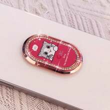 1pc Cute Cat Metal Phone Grip Stand With Rhinestone, Finger Ring Holder, Rotatable Desk Phone Holder, Multifunctional Slouchy Phone Grip - Multicolor - View 14