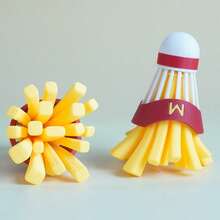 2026 Nouveau 1 pièce Porte-clés de Badminton imprimé en 3D en forme de frites - Charm de sac thématique McDonald's, accessoire sportif et mignon pour sac à dos, cadeau pop culture unique - parfait pour l'anniversaire, la Saint-Valentin, Pâques - Multicolore - Voir 4
