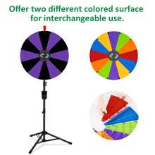 WinSpin 24" Pop Up Displays Spinning Prize Wheel Adjustable Height DIY Modular Spin Doodle Game For Events - Black & Purple - View 4