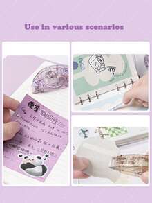 4pcs/1pc 4m Length X 6mm Width Student Office Dot Pattern Decorative Adhesive Tape, Double-Sided Transparent Craft Glue, Random Color - Multicolor - View 7