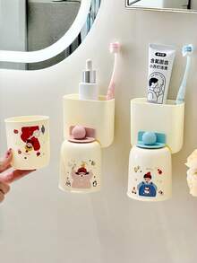 Household Gargle Cup, Inverted Toothbrush Cup, Couple Toothbrush Cup, Cartoon Dental Supplies Rack, Bathroom Wall-Mounted Rinse Cup - Multicolor - View 9