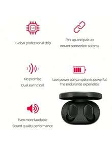 高端真无线耳机 - 高保真音质，入耳式设计，内置可充电电池，TWS 无线耳机，小巧便携，迷你入耳式无线耳机带充电盒，2026 年节日礼物推荐，新款 A6s TWS 防水入耳式 Hi-Fi 立体声无线耳机 - 彩色 - 查看 10