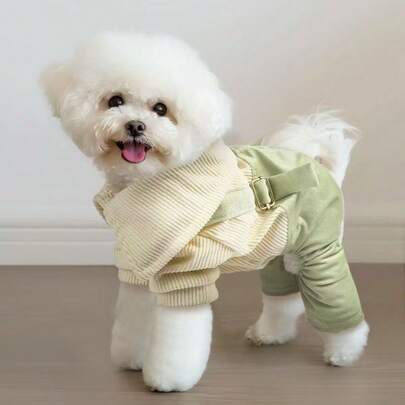 1件宠物衣服，轻便狗狗背带裤，适合春夏穿着，适合泰迪犬、贵宾犬、小型幼犬