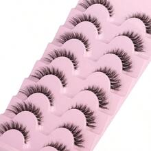 False Eyelashes Eye 8 Pairs Pack 40D Natural Look Fluffy Wispy Eye Lashes Soft Faux Mink Lashes Lightweight D - Curl Band Eyealshes By - False Eyelashes-004 - View 8