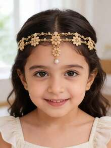 Ins Sweet Palace Style Tassel Geometric Casual Elegant Luxurious Floral Tassel Headband, Bohemian Design Headpiece - Multicolor - View 6