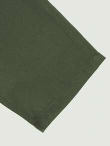 1 chiếc quần dài ống đứng trơn, rộng rãi, thoải mái cho bé trai tuổi teen, thích hợp cho hoạt động thể thao ngoài trời, mùa xuân, thu, đông. - màu xanh lá - Xem 6