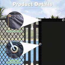 1pc Polyester Balcony Privacy Screen, Balcony Cover With Aluminium Eyelets, Balcony Cladding, Opaque, Wind Protection, UV Protection, With Cable Ties And Ropes For Balcony Railing - Multicolor - View 7