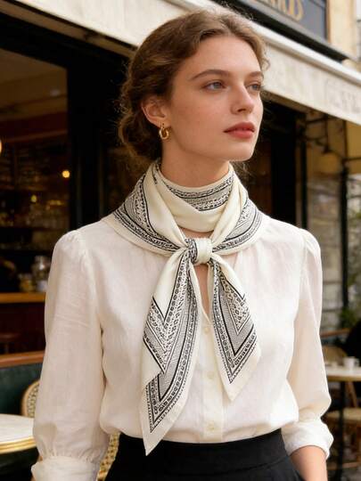 1条法式复古百搭腰果花三角围巾，适合日常办公、度假、送礼。