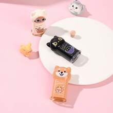 1个迷你猫形削笔器，毛球小镇系列手动削笔器，猫狗造型迷你削笔器，多功能削笔器，新款创意亚克力削笔器，文具礼品，美术用品 - 彩色 - 查看 3