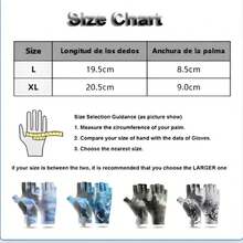 Guantes de pesca sin dedos de camuflaje azul XL - Azul - Ver 2