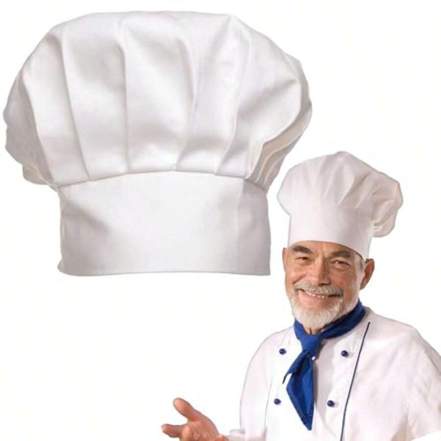 Halloween Chef Hat Adult Chef Hats Adjustable Cooking Baker Cap Unisex Kitchen Cap For Cooking Baking Cake Bread - White - View 1