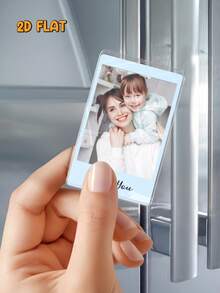 Custom Photo Couples Besties Family With Message - Personalized Acrylic Fridge Magnet - As Shown - View 4