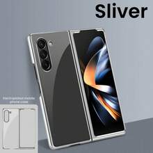 适用于三星 Galaxy ZFold3、ZFold4、ZFold5、ZFold6、ZFOLD7、ZFlip3、ZFlip4、ZFlip5、ZFlip6、ZFlip7FE、ZFlip7 手机壳,电镀边框透明硬质 PC 保护套,时尚百搭 - 彩色 - 查看 40