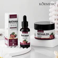 Kormesic Aceite  Batana Orgánico 30ml Crecimiento Fortalecedor Hidratante Rejuvenecedor para Todo Tipo  Cabello Sin Productos Químicos pre shampoo gel de linaza herbal pelones con spray tonico cebolla ketoconazole - Aceite de Batana + Mascarilla de Batana - Ver 1
