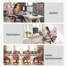 360° Swivel Ergonomic Racing Design Gaming Chair Leather High Back Office Chair Height Adjustable Work Chair With Footrest, Headrest And Lumbar Support For Office And Gaming - 白色 - 查看 6