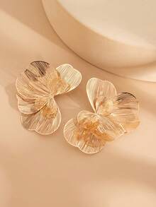 2pcs/Set Bohemian Style Multi-Layer Striped Hollow Floral Earrings, Elegant Luxurious Daily Casual, Party, Wedding, Couple Date, Women's Festival Birthday Versatile Jewelry Gift - Earring - View 6