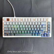 130+ 键帽，日间灰轮廓键帽（仅键帽），线裂纹背光侧印键帽，兼容 104/98/87/75/68/64/61 键键盘 - 灰色 - 查看 9