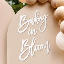 DBaby In Bloom Sign For Baby Shower Backdrop Large Size Felt Letter Gender Reveal Sign For Boy Girl 1st Birthday Party Arch Decor Wall Photo Prop - như hình - Xem 5