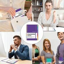 1pc Minimalist Password Notebook With Letter Index, Size 5.7" X 7.7" Hard Cover Password Book With Website, Username And Notes, Suitable For Elderly, Adults And Students, Office Supplies, Women's Desktop Decor, Teacher's Day Gift, Mother's Day Gift - Alphabet Password Notebook - View 7