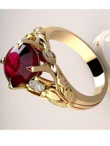 Elegant 14K Gold Plated Engagement Ring With Sparkling Cubic Zirconia, Perfect For Weddings, Anniversaries, Romantic Valentine's Day Gift, Everyday Wear - Gold - View 3