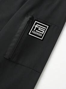 男士戶外休閒翻領多口袋輕量薄款夾克，男士加厚商務休閒夾克外套，丈夫、父親運動款 - 黑色 - 查看 8