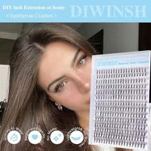 Manga Lash Clusters 140Pcs Fairy Eyelash Clusters 10-14mm C Curl Natural Wispy Lash Extensions DIY Individual False Eyelashes With Soft Thin Clear Lash Band - màu đen - Xem 7