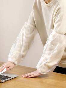 200pcs Disposable Plastic Sleeve Covers, Transparent, Waterproof, Dustproof, Oil-Proof, Stain-Resistant, For Kitchen, Household Cleaning, 50/100/200pcs - Multicolor - View 9